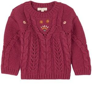 Kids - Louise Misha Raspberry Georgette Knit Jumper - Jumpers and knitwear - 24 months - Purple - Mädchen