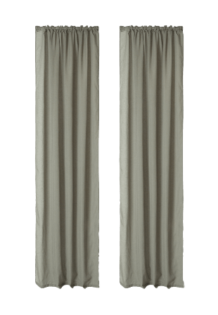 Åhléns Home Skir gardin i linnemix MILOU 135x250 cm, 2-pack Gardiner Brun ONESIZE