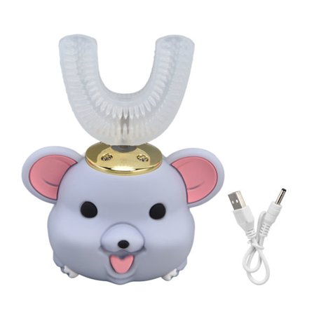 Elektrisk tandbørste til munden U-formet tandbørste USB-opladning Cartoon silikone børnetandbørsteL