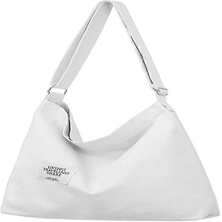 Hobo-laukku, Naisten Canvas-käsilaukku Olkalaukku Rantakassi Yksinkertainen Olkalaukku Naiset Suuri Puuvilla-Kassin Käsilaukku Tytöt Ostoslaukku 