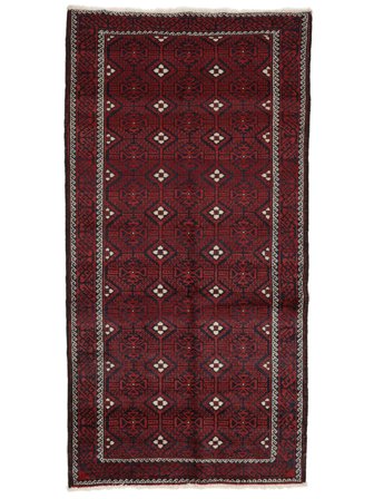 137X265 Tapete Balúchi Oriental Preto/Vermelho Escuro (Lã, Pérsia/Irão) Carpetvista