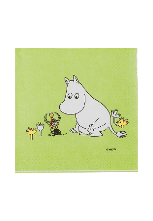 Arabia Mumin pappersservett 33cm Mumintrollet Servetter & servettringar Grön 33 CM