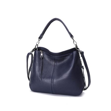 Kvinnor Läderhandväska Casual Stor kapacitet Första lager Kohud Enkel All-Match Mjuk Crossbody-väska Blue