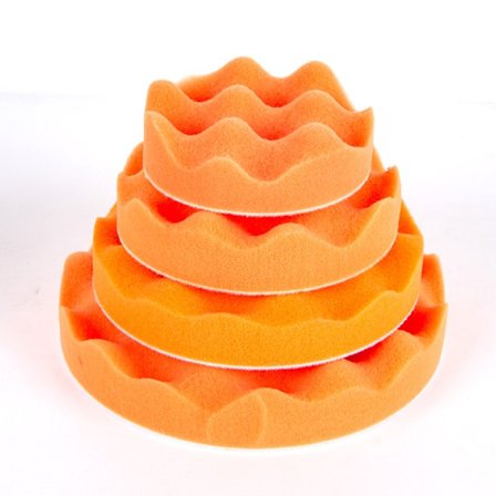 Vågmönstrade polertrissor 150 mm - Orange (2-pack)