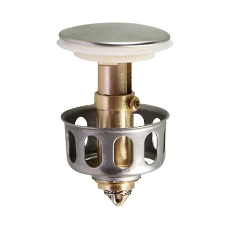 Universell IC-størrelse 2-i-1 badekarplugg og avløpsfilter i rustfritt stål, pop-up lufttrykk