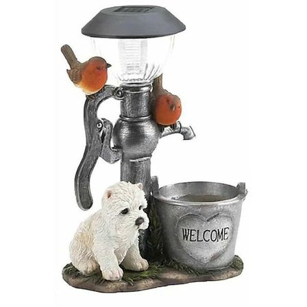 Havetilbehør udendørs, solcellelampe til havedyr (hvalp)