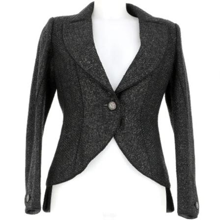 Chanel Vintage Pre-owned Uld overtj Sort, Dame Vintage Jakker