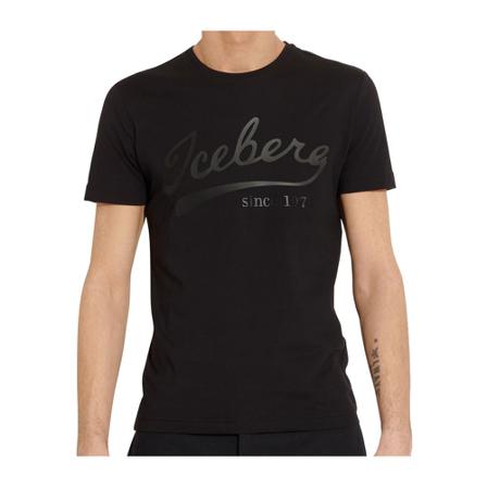 Iceberg, F010 9000 T-shirt Zwart, Heren, Maat:S