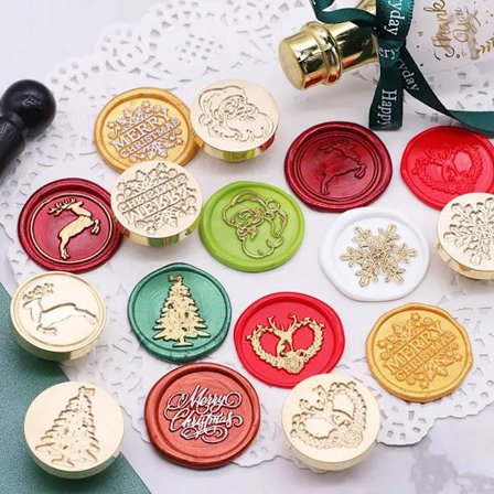Wax Seal Christmas Theme Fire Lacquer Stamp Seal Head Sealing Fire Lacquer Copper Head Scrapbooking Envelope Wedding Invitations