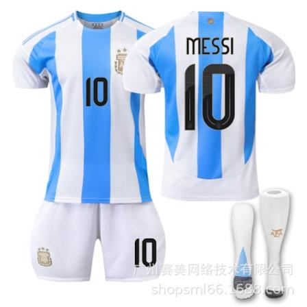Messi 10 Argentina Copa America hjemmefotballdrakt siste voksen barn fotballdrakt for den nye sesongen Adult XXL(185-190cm)