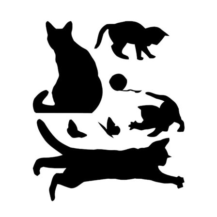 2 arkkia seinätarroja PVC irrotettava DIY musta kissa kuvio seinätarra portaita sisäänkäynti makuuhuone käytävä