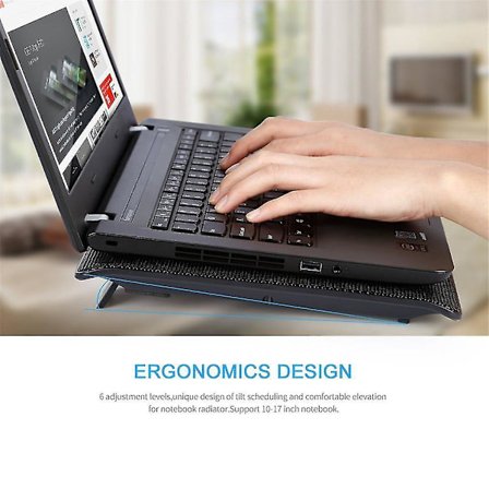 LESHP Super Mute 6 Tuulettimen Kannettava Tietokoneen Jäähdytin Alusta