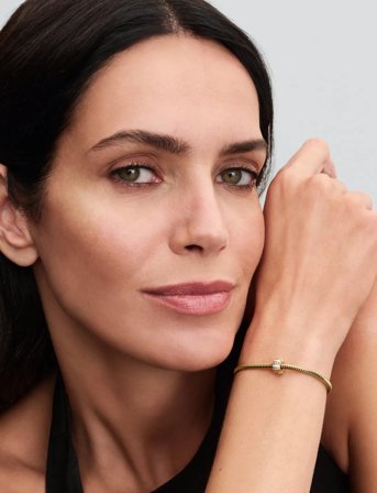 Pandora 14K Gold-Plated Clip With Clear Cubic Zirconia, Shimmering White Enamel And Silicone Grip - Gold - ONE SIZE