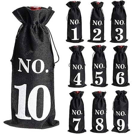 Than 10 Säckväv Vinpåse Blindprovning Dragsko Ficka Vinflaskhållare - Perfekt