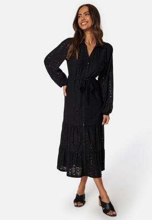 Happy Holly - Floral Long Sleeve Dress 32/34 - Black - Kläder - Dam - Bubbleroom