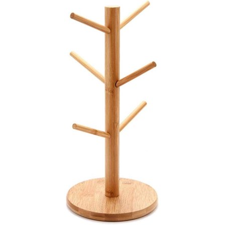 Träformat kaffe tekoppshållare muggförvaringsställ dryckeshållare hylla, mugghållare