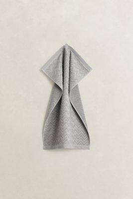 GANT - Jacquard fiskebensmønster håndkle 50x70cm concrete grey