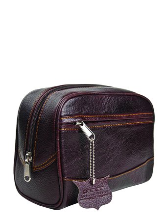 Parker Parker Leather Travel/Dopp Kit - Large (8"X5"X4") - Brown - ONE SIZE