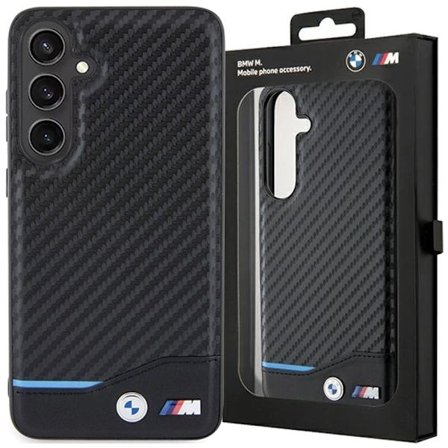 BMW Carbon lærveske til Samsung Galaxy S24 - svart