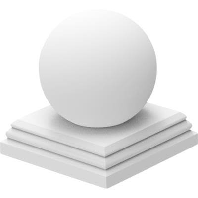 Jabo Arnö 26064 Stolplock med knopp, vitt 155x155 mm, Utemiljö