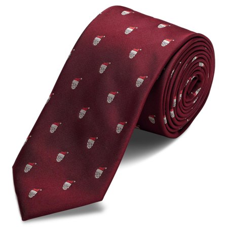 Burgundy Christmas Skull Tie for Men - Christmas ties