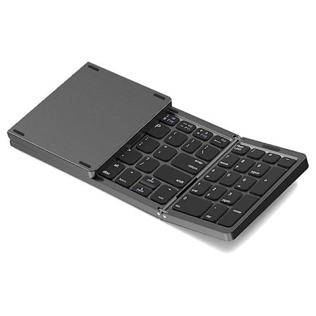 Foldbart Bluetooth-tastatur, USB-opladeligt trådløst tastatur til iOS, Android, Windows PC-bærbar