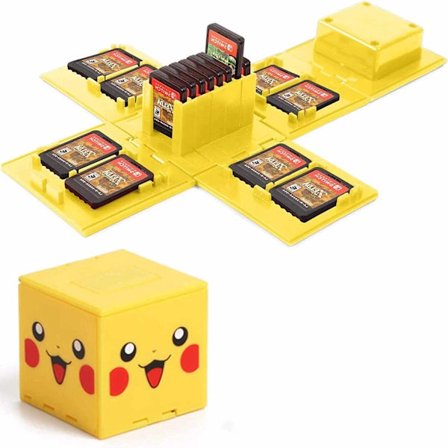Spilkassette opbevaringstaske til Nintendo Switch - Switch spilkort holder spil opbevaringskube spilkort arrangør til Nintendo Switch med 16 spilkortp