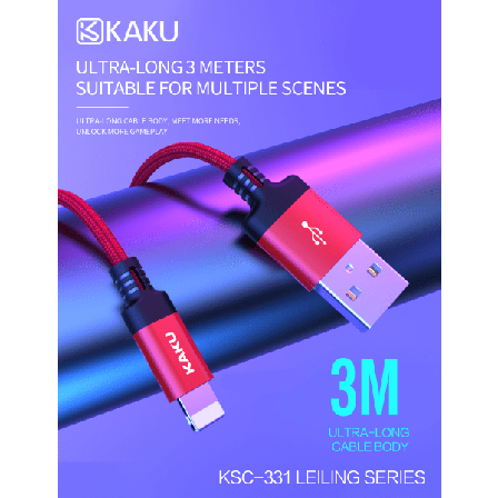 2 St Super Kvalitet 3 M Iphone Laddarekabel Röd Röd