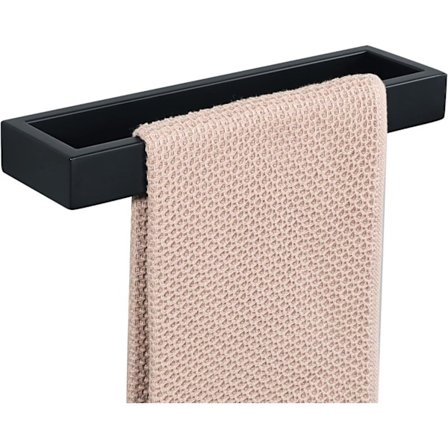 Handdukshållare för badrum, väggmonterad handduksring, matt svart handdukshållare tillverkad av