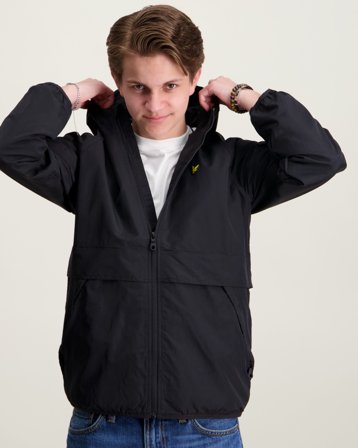 Lyle & Scott Hooded Windbreaker Jacket Svart Jakker Gutt - Kids Brand Store
