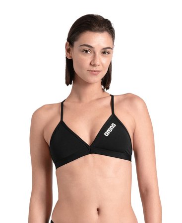 Arena Women'S Team Bikini Top Tie Back Solid Black-White 40, Tøj & Bolig, Badetøj, Bikinier