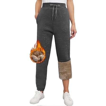 Sherpa Fleece-forede Joggebukser for kvinner, Vinter Termiske Varme Bukser Tykke