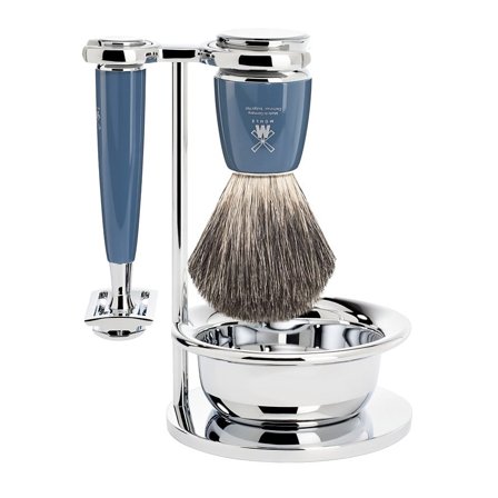 Mühle Shaving Barbersæt DE-Skraber Pure Petroleumsblå, Mænd, Barbering, Skum, Sprit & Gel