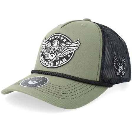 Bearded Man - Green trucker Czapka Z Daszkiem - Eagle Logo Loden Green/Black Rope Mid A-frame Trucker @ Hatstore