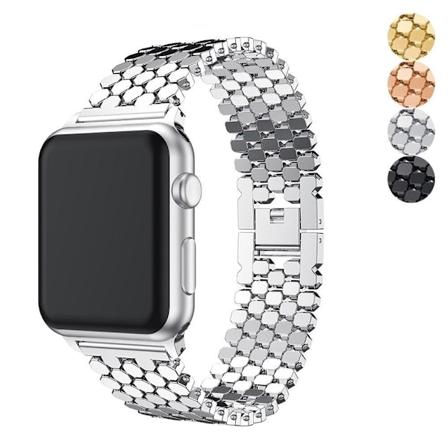 SKALO Fish Scale Metalliranneke Apple Watch Series 7-9 41mm - Valitse väri Gold