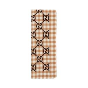 Kids - Gucci GG Gingham Blanket Brown One Size - Textile - One size - Brown