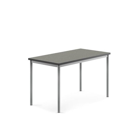 Desk SONITUS, 1200x700x720 mm, dark grey linoleum, alu grey