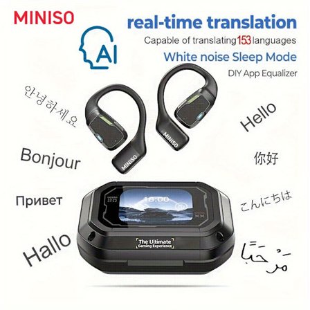 [135 Översättaröronsnäckor] MINISO M98 AI Trådlösa Hörlurar Rese-chatt Headset ASMR Headset AI Trådlösa Hörlurar med Mikrofon Touchkontroll