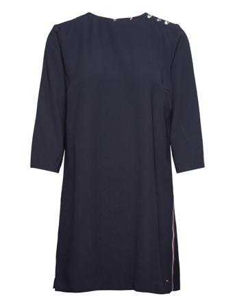 Angela Shift Knee Dress 3/4 Slv Knelang Kjole Navy Tommy Hilfiger