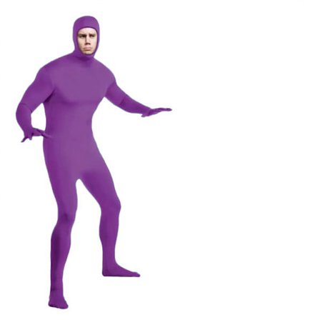 Spandex Helkroppsdräkt med Ansiktsöppning för Halloween Lila