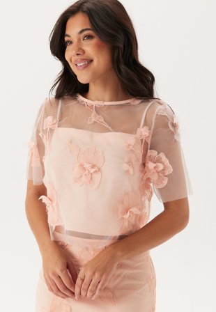 Bubbleroom Occasion-3D Floral T-shirt Blouse-XS