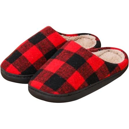 Sjove Jule-Tøfler til Soveværelset, Elg Plys Design til Kvinder og Mænd Red N 36/37 EU