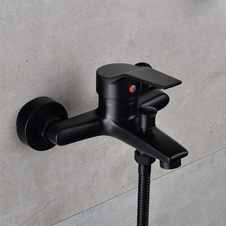 Mässing duschblandare för badrum kallt och varmt vatten, matt svart