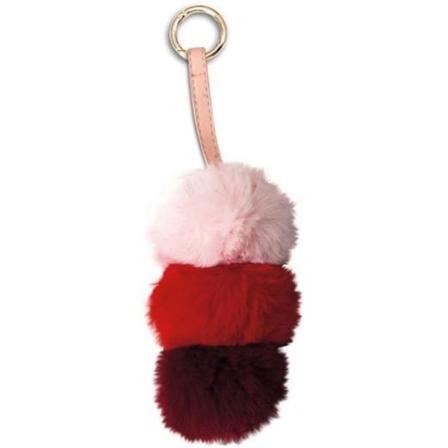 Nyckelring - rosa/röd/vinröd pompom plush Multicolor