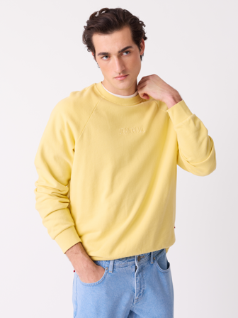 MATCH - Charles collegegenser - Jean Paul - Str. L - Herre - Gensere & Cardigans - Gul - 100% bomull - økologisk