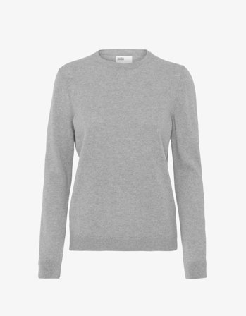 Women Light Merino Wool Crew - Heather Grey S