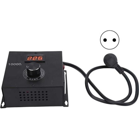 Tyristor Elektrisk Spenningsregulator Høy Effekt Dimming Hastighetskontroll med Knappbryter (220V EU Plugg)