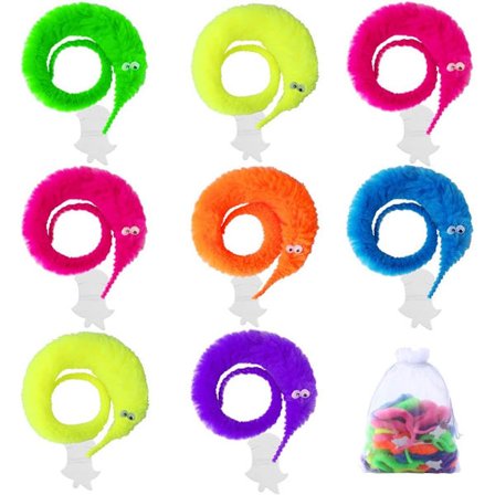 8 kappaletta taikamato leluja Twist Twist pehmolelu mato leluja karnevaali K