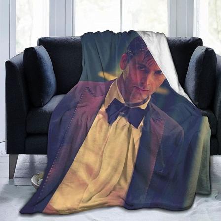 David Tennant Filt Ultramjuk flanellfilt 3d- print Fluffig plyschfilt Sängdekoration Sängfilt till vardagsrummet Sovrumsdekoration (3 storlekar) 