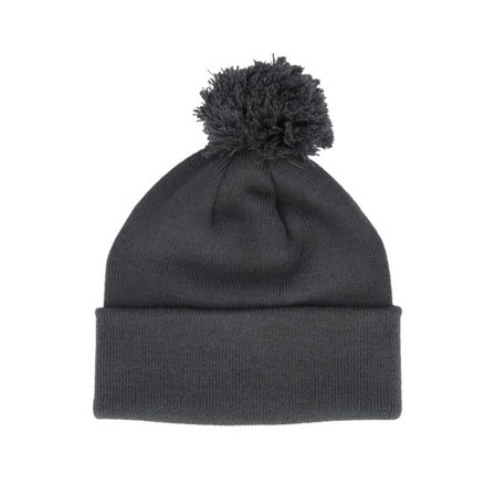 Beechfield - Grå pom Beanie - Graphite Grey Pom @ Hatstore